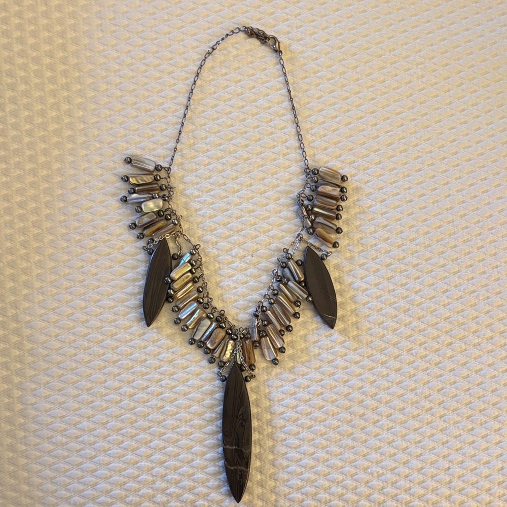 Elegant Brown and Silver Necklace